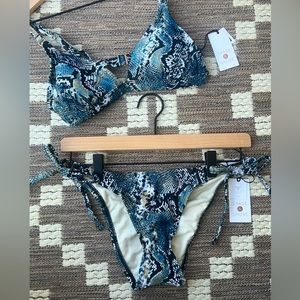 NWT Target Turquoise Snake Print Bikini Set